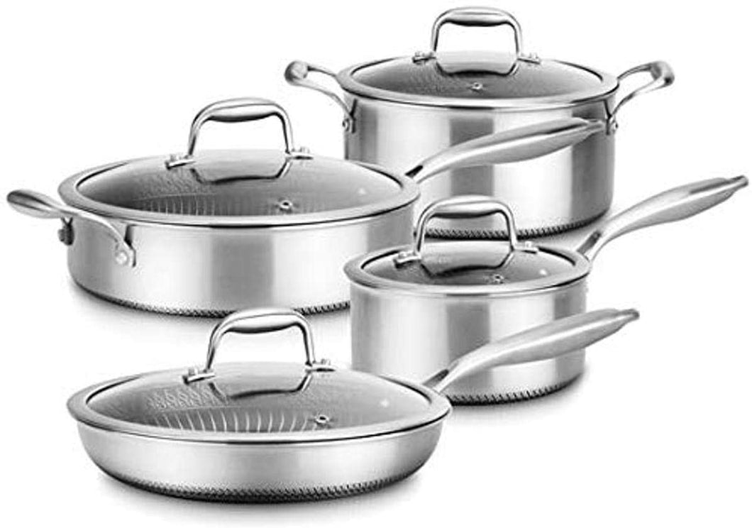 8-Piece Triply Cookware Set Stainless Steel-Triply Kitchenware